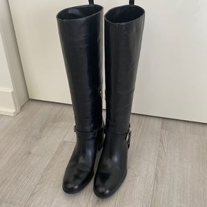 Leather knee-high boots